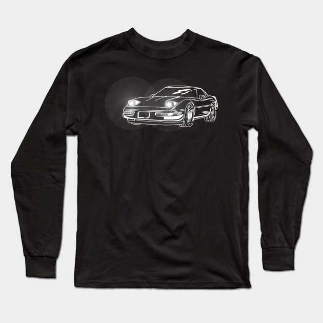 Pop Up headlights - Corvette C4 Long Sleeve T-Shirt by Aurealis